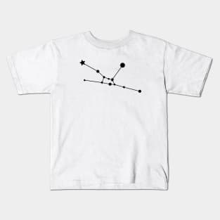 Taurus Zodiac Constellation in Black Kids T-Shirt